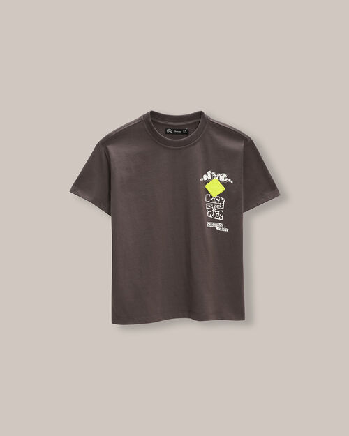 Playera Gris Estampada
