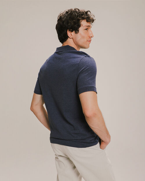 Polo Manga Corta Azul