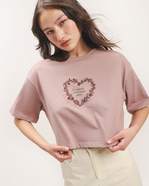 Playera Cropped Bordada