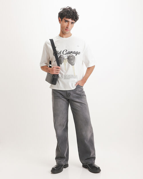 Jeans Straight Gris
