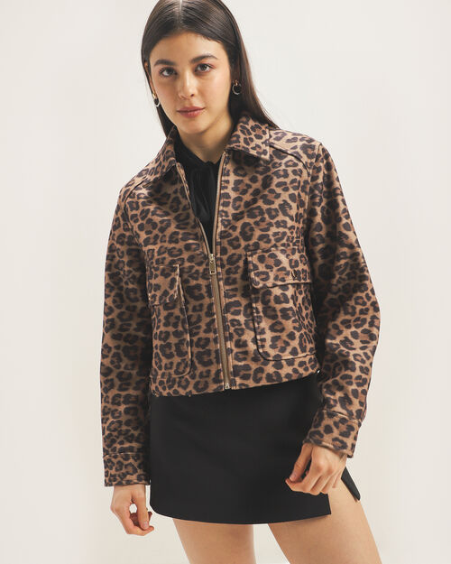 Abrigo Corto Animal Print