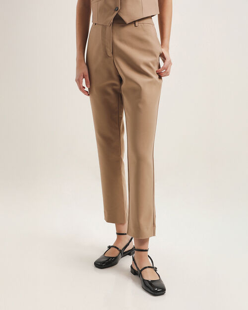 Pantalón Straight Beige