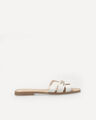 Sandalias Planas Azul,BLANCO HUESO