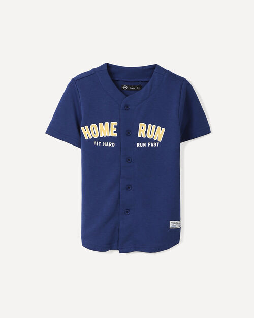 Playera Beisbolera Azul
