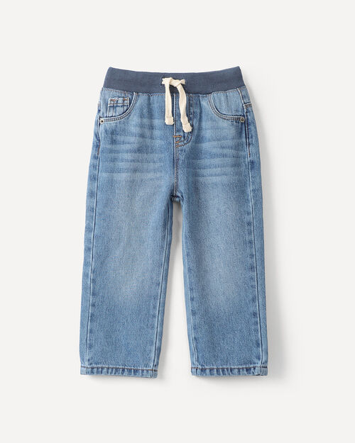 Jeans Straight Con Rib