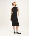 Vestido Midi Gris,NEGRO