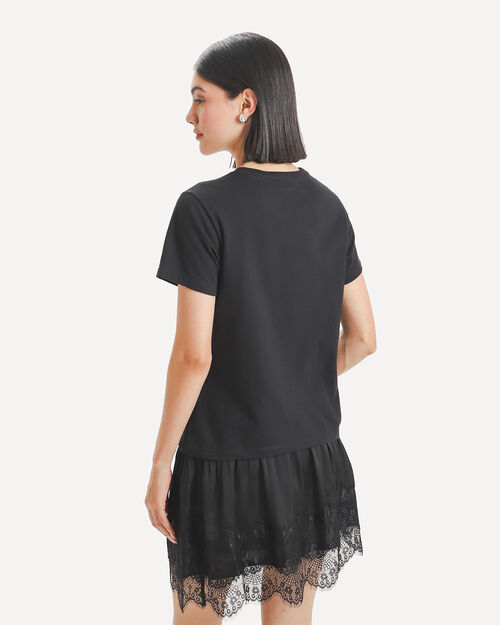 Playera Negra Estampada