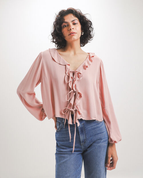Blusa Rosa Lazos