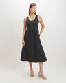 Vestido Midi Negro,NEGRO