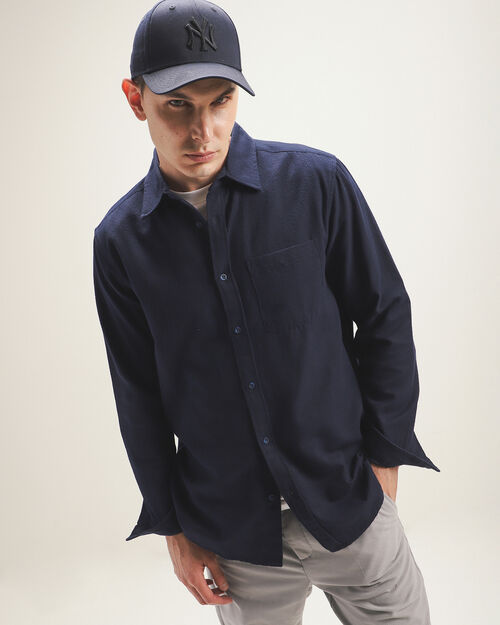 Camisa Fit Regular Azul