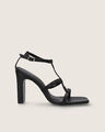 Sandalia Multitiras Animal Print,NEGRO