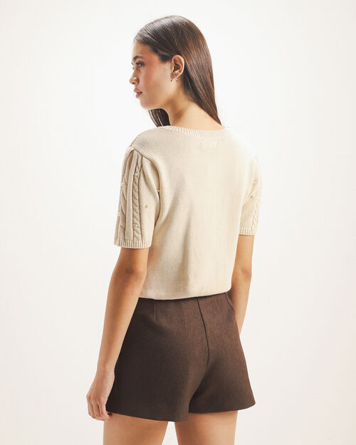 Top Beige Tejido