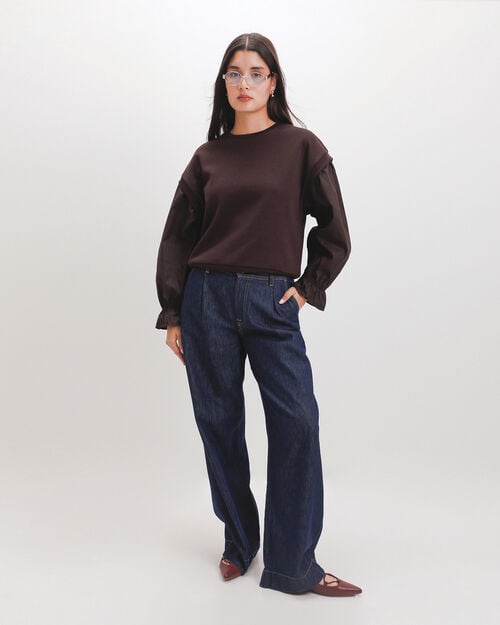 Sudadera Caf&eacute; Cerrada