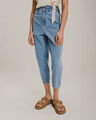 Jeans Baggy Paper Bag Cropped,AZUL CIELO