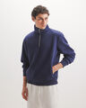 Sudadera Half Zipper Azul,AZUL MARINO