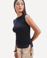 Top Blanco Textura,AZUL ULTRAMAR