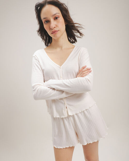 Conjunto Pijama Beige Botones