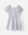 Vestido Estampado Olanes,BLANCO