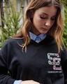Sudadera Cerrada Estampada,NEGRO