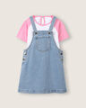 Conjunto Playera Y Overol Falda,AZUL CIELO
