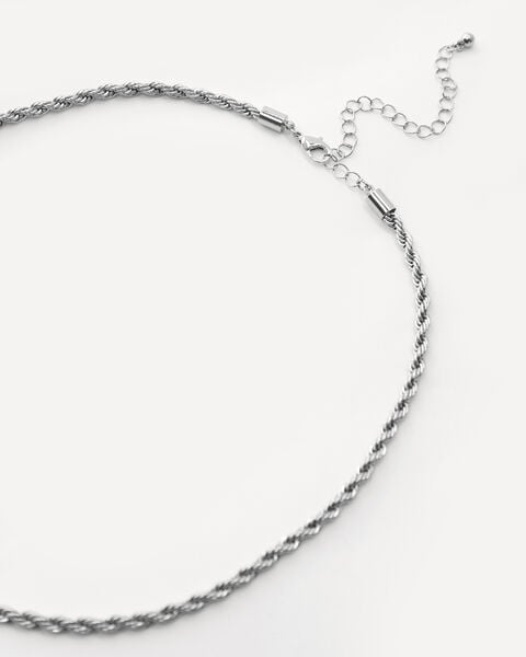 Collar Trenzado Plateado