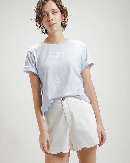 Playera Azul Con Dise&ntilde;o