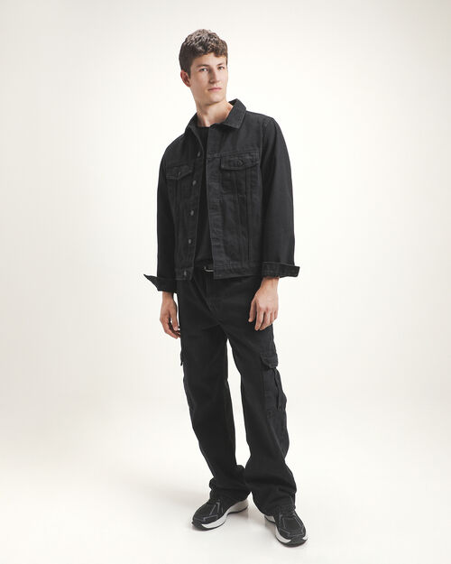Jeans Negro Straight Cargo