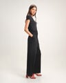 Pantal&oacute;n Wide Leg Satinado,NEGRO