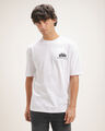 Playera Oversize Estampada,BLANCO