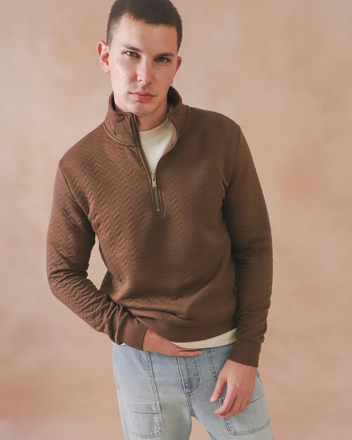 Sudadera Café Con Textura
