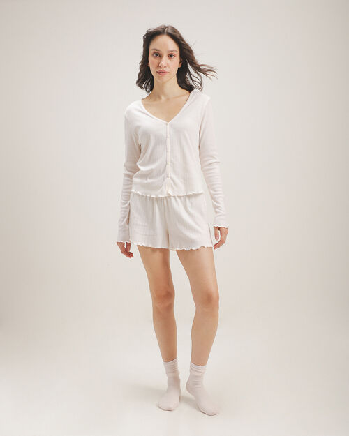 Conjunto Pijama Beige Botones