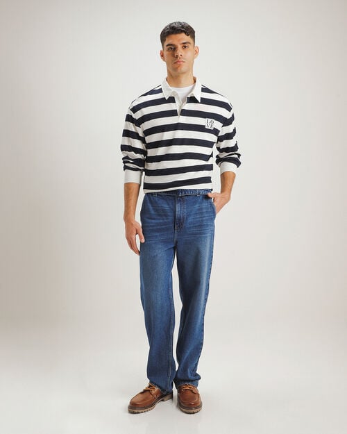 Jeans Azul Con Cintur&oacute;n