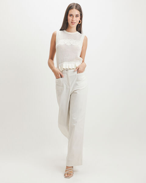 Top Beige Tejido