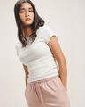 Playera Rosa Manga Corta,BLANCO HUESO
