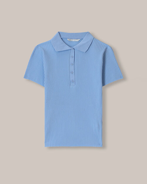 Polo Manga Corta Azul