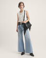 Jeans Wide Flare Azul,AZUL EMPOLVADO