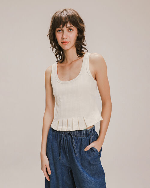 Top Peplum Blanco