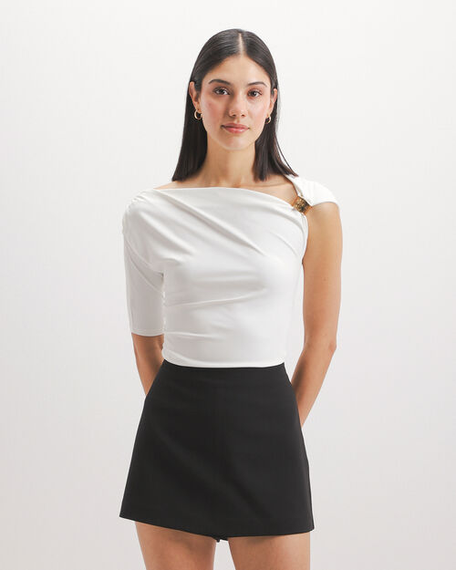 Blusa Asim&eacute;trica Blanca