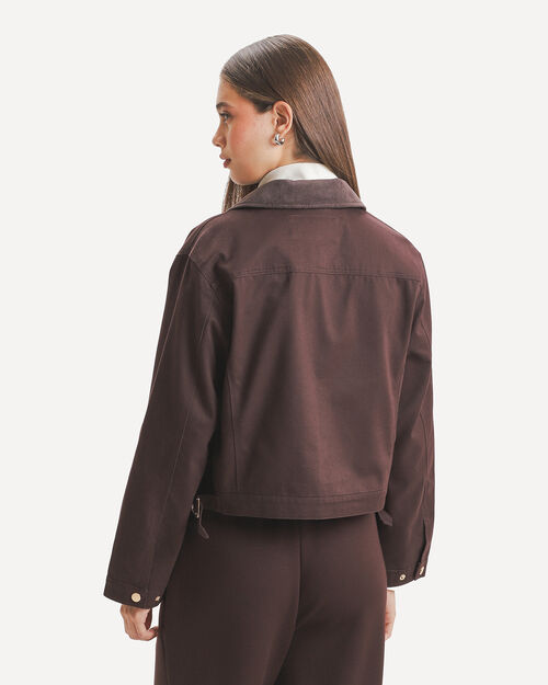 Chamarra Caf&eacute; Zipper
