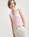 Chaleco Rosa Tejido,ROSA