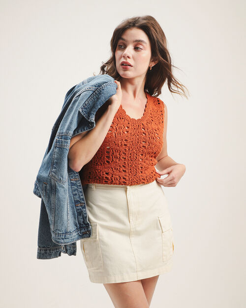 Top Naranja Tejido