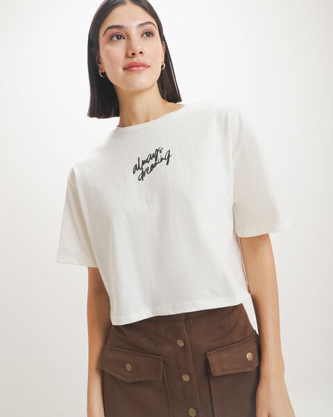Playera Cropped Blanca
