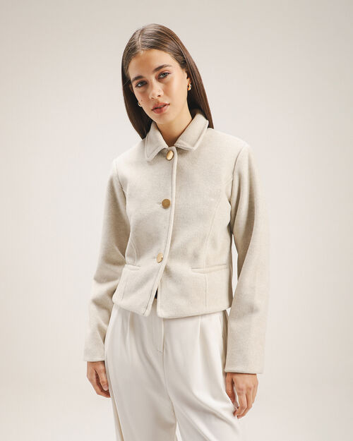 Abrigo Cropped Botones