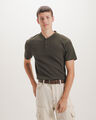Playera Henley B&aacute;sica,OLIVO