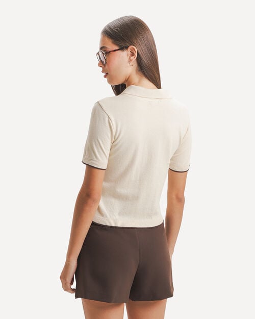 Polo Tejida Beige
