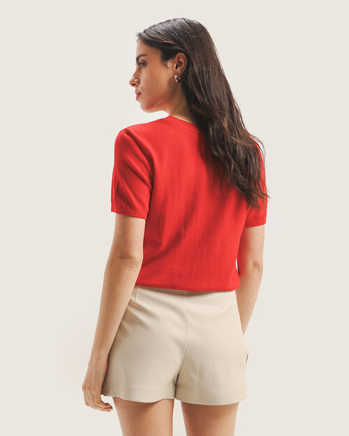 Top Rojo Tejido