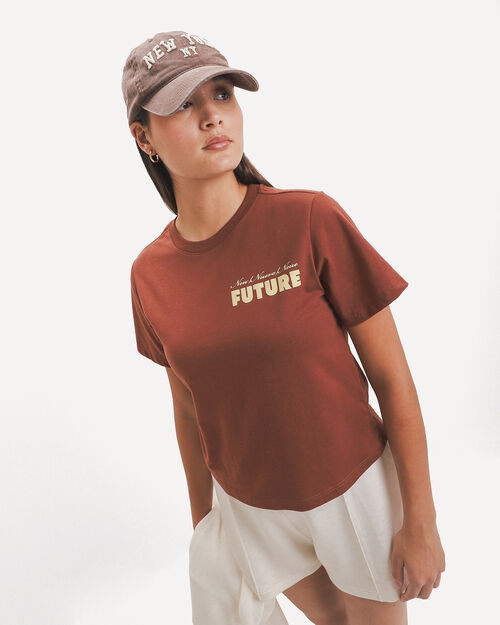 Playera Caf&eacute; Estampada