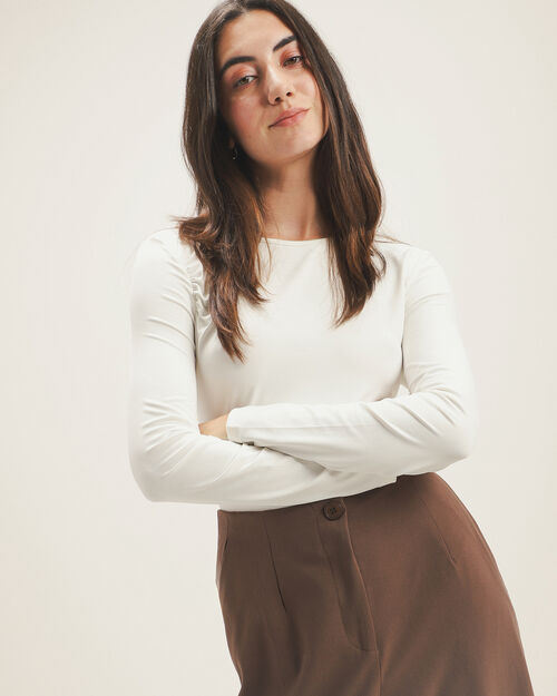 Top Manga Larga Blanco