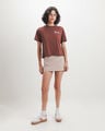Short Falda Caf&eacute;,CAFE CLARO