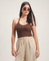 Crop Top Halter Caf&eacute;,CAFE